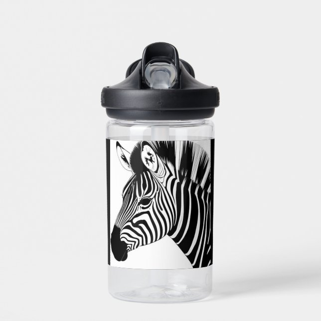 Bouteille D'eau Zèbre noir et blanc (Avant)