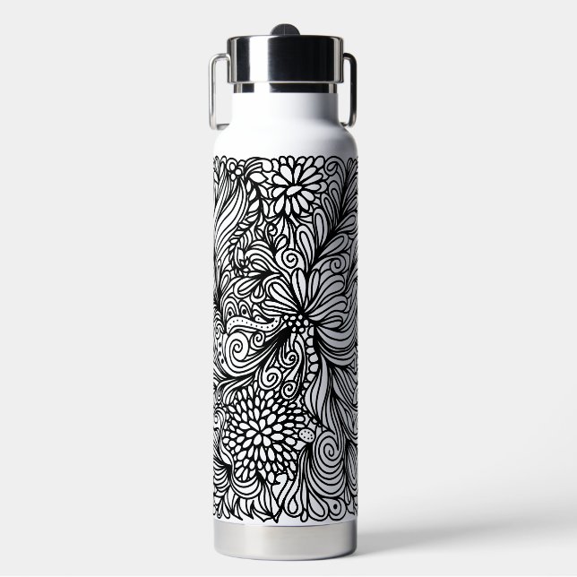 Bouteille D'eau Zentangle flower and paisley doodle design (Salle de sport)