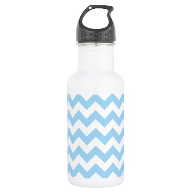 Bouteille D'eau Zigzag bleu, Chevron bleu, Motif géométrique (Devant)