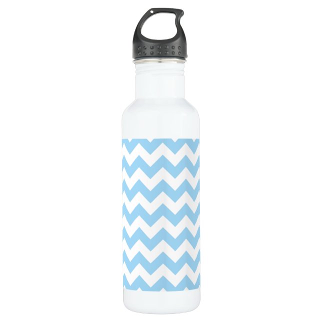 Bouteille D'eau Zigzag bleu, Chevron bleu, Motif géométrique (Devant)