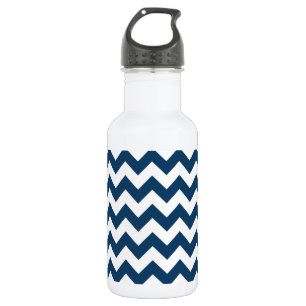Bouteille D'eau Zigzag Navy, Chevron Navy, Motif Géométrique