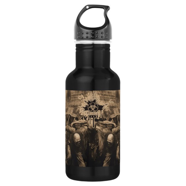 Bouteille D'eau Zombie Gear - "ÉMEUTE DE ZOMBIES" (Devant)