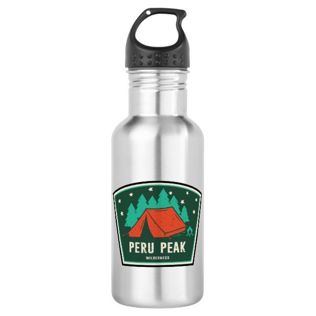 Bouteille D'eau Zone sauvage Peru Peak Vermont Camping (Devant)