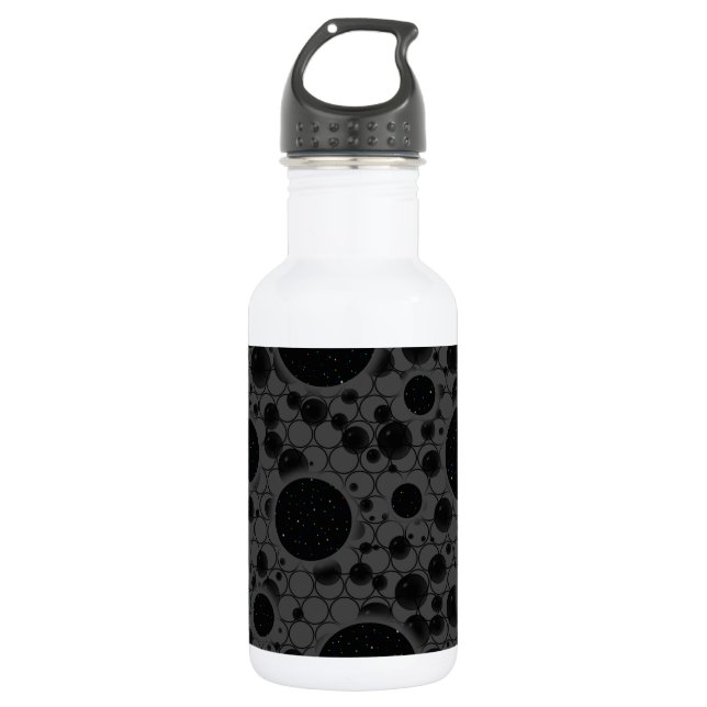 Bouteille D'eau Zones de bulles spatiales - Noir (Devant)