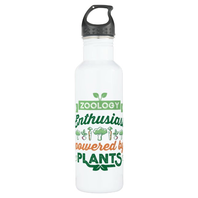Bouteille D'eau Zoologie Amateur propulsé par Plante Vegan Gift (Devant)