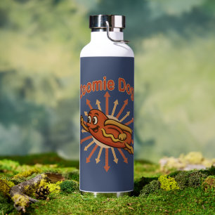 Bouteille D'eau Zoomie Chien volant Hot Dog Cartoon - Fun Retro