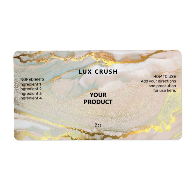 Bouteille D'Encre D'Alcool Rose Et Or Étiquettes (Devant)