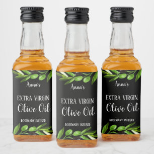 Bouteille d'huile d'olive extra vierge Étiquette d