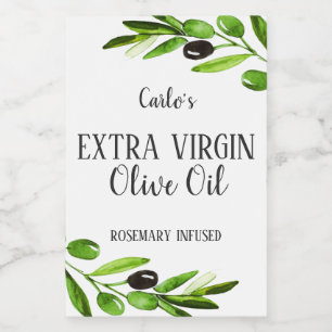 Bouteille d'huile d'olive extra vierge Étiquette d