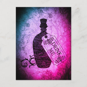 Bouteille « Drink Me » Carte Postale Violette