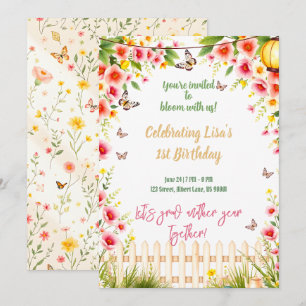 Bouteille Jardin Tea Party Anniversaire Invitation