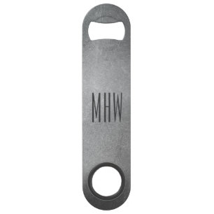 Bouteille monogramme personnalisé Metal Look
