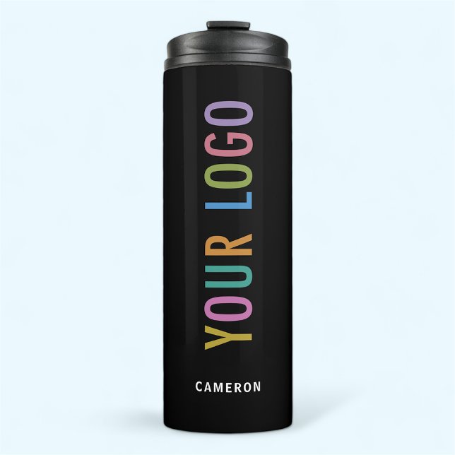 Bouteille noire de 355 ml avec logo personnalisé s (MISOOK Black Thermal Tumbler with Logo and Name)
