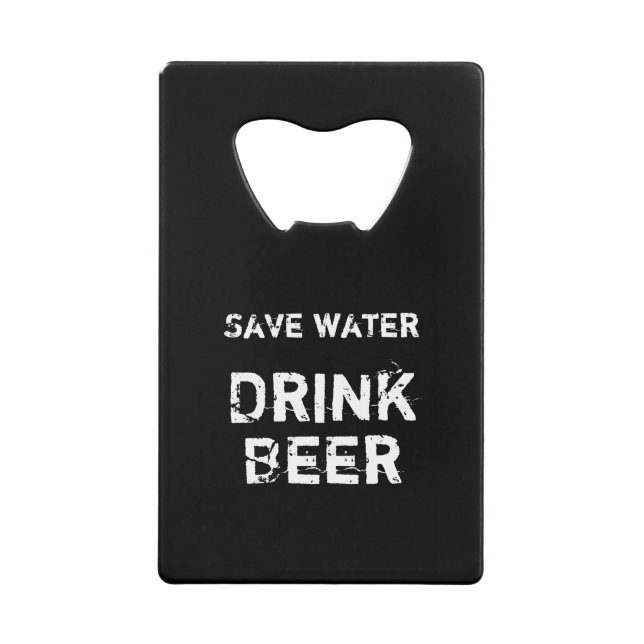 Bouteille noire Ouverture : Économisez de l'eau -  (Devant)