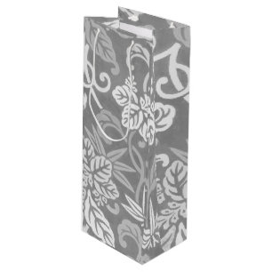 Bouteille Sac cadeau grand style vintage gris pour vin