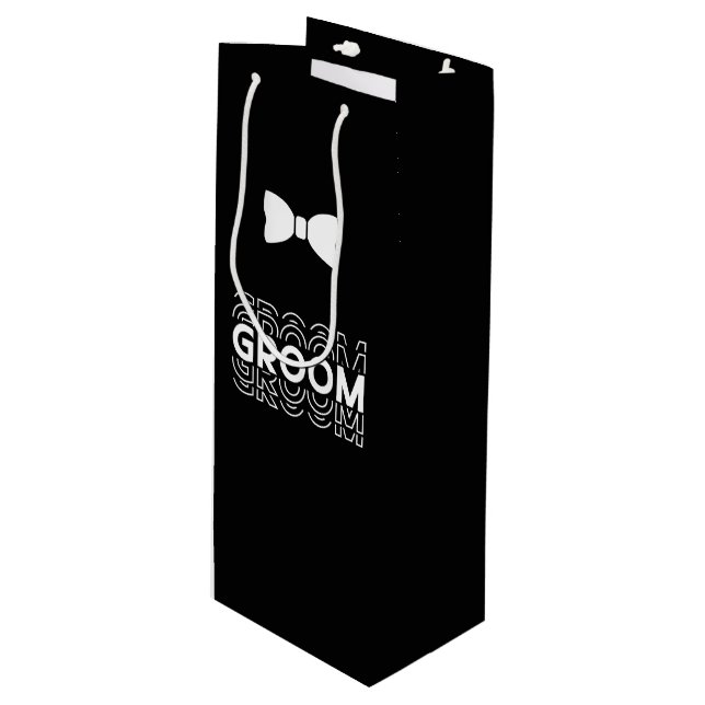 Bouteille Sac Cadeau pour le Marié de Mariage (Devant Angle)