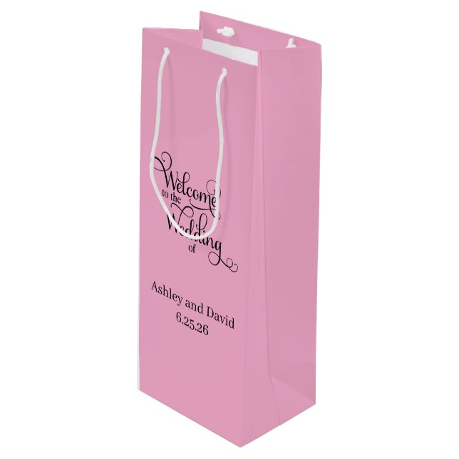Bouteille Sac de bienvenue pour cadeau de mariage (Devant Angle)