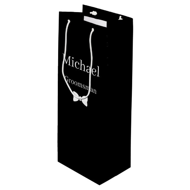 Bouteille Sac de cadeau pour garçon d'honneur de mariage (Devant Angle)
