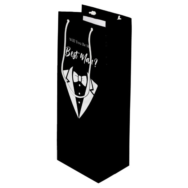 Bouteille Sac de cadeau pour témoin de mariage (Devant Angle)