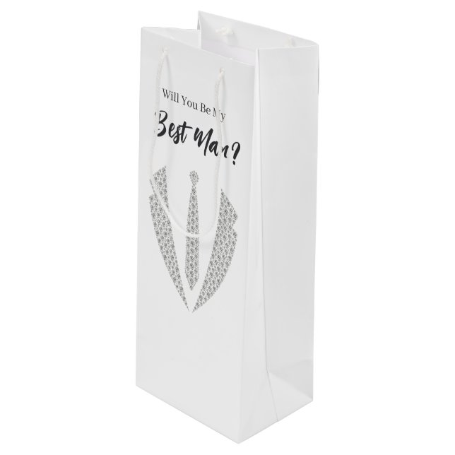 Bouteille Sac de cadeau pour témoin de mariage (Devant Angle)