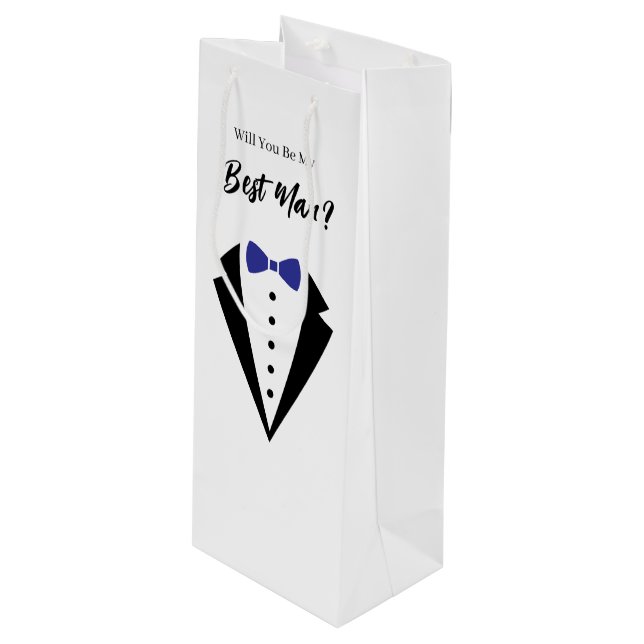 Bouteille Sac de cadeau pour témoin de mariage (Devant Angle)