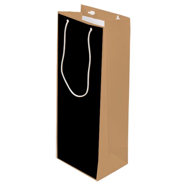Bouteille Sac en cadeau pour vin Sable Chaud & Noir (Devant Angle)