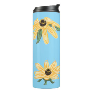 Bouteille thermique de voyage de fleurs jaunes