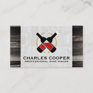 Bouteilles à vin   Carte de visite de marbre et de