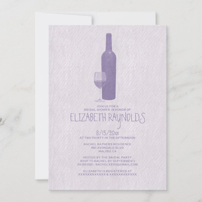 Bouteilles à vin officielles Invitations de douche (Devant)
