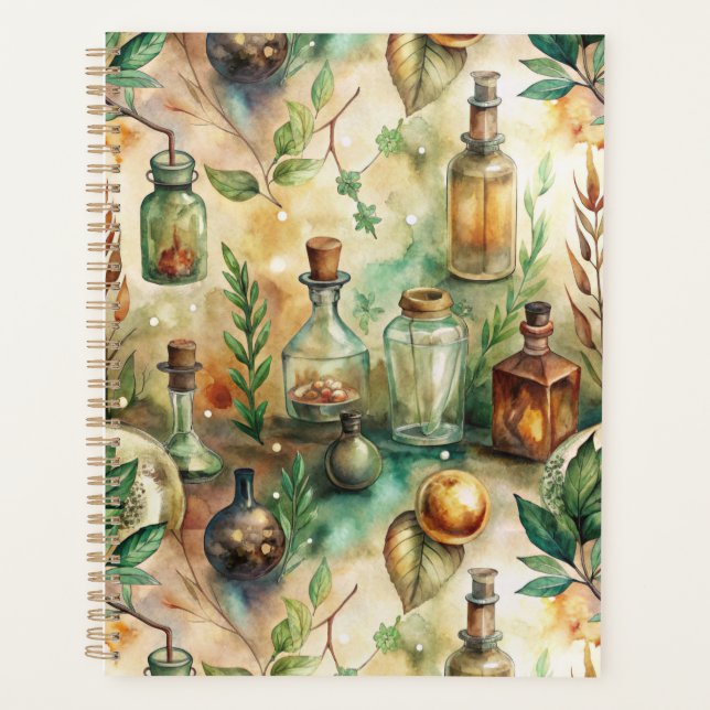 Bouteilles d'Alchimie Vintage Botanique Verte (Devant)