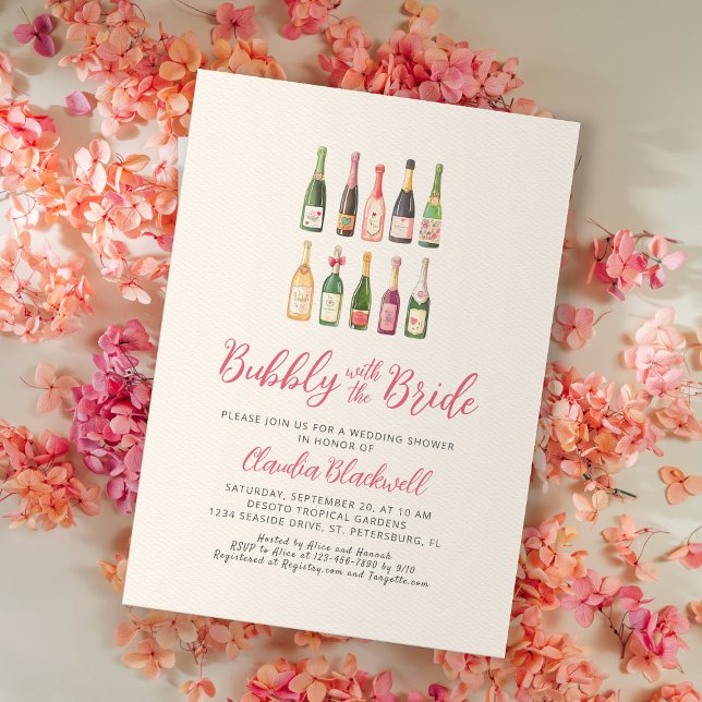 Bouteilles de champagne Bubbly Invitation à la dou (Créateur téléchargé)