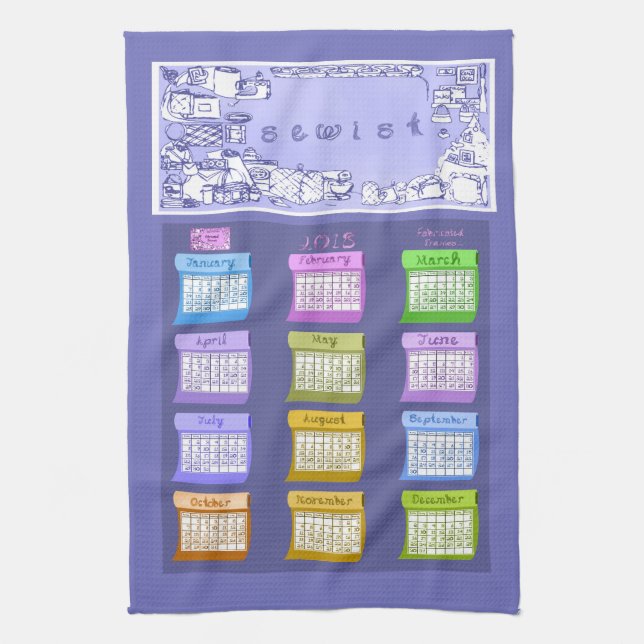 Bouteilles de tissu 2018 calendrier serviette à th (Vertical)