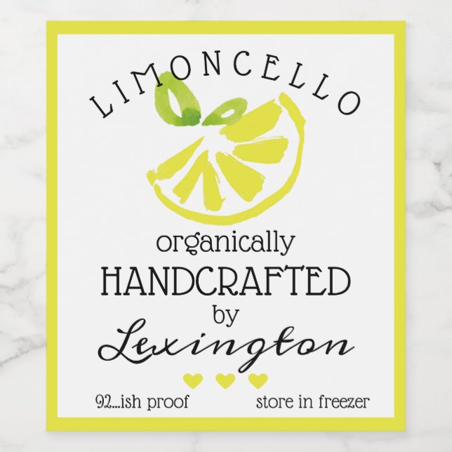 Bouteilles De Vin Aquarelle Limoncello Étiquette Pour Une Bouteille  (Étiquettes simples)