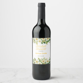 Bouteilles De Vin Délicat Étiquette Floral Pour Fête des mariées