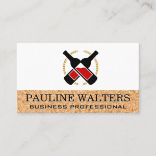 Bouteilles de vin et Carte de visite de liège