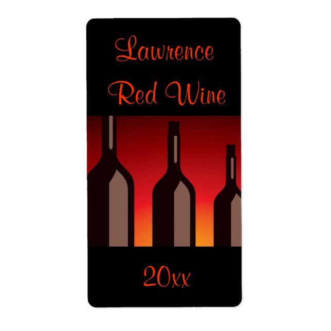 Bouteilles de vin Étiquette de vin fait maison (Devant)
