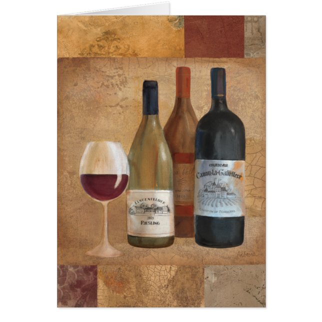 Bouteilles de vin vintages et verre de vin (Devant)