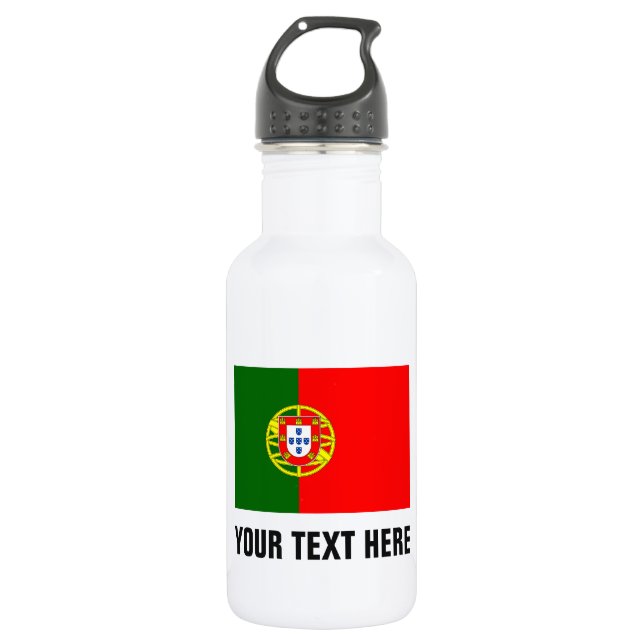 Bouteilles d'eau du drapeau portugais personnalisé (Devant)