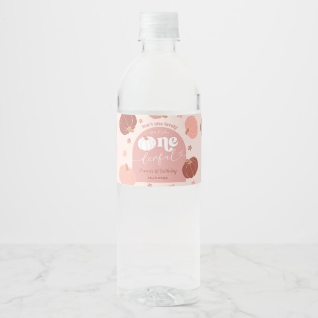 Bouteilles D'eau Étiquette de bouteille pour premier anniversaire C (Devant)