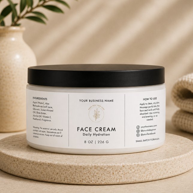 Bouteilles D'eau Étiquette de pochette de pot de crème pour le visa (Créateur téléchargé)