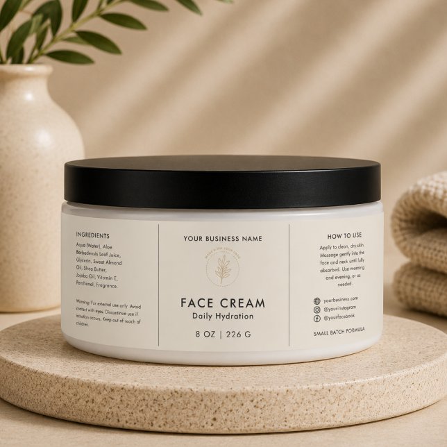 Bouteilles D'eau Étiquette de pochette de pot de crème pour le visa (Créateur téléchargé)