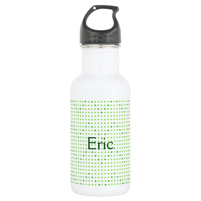 Bouteilles d'eau personnalisées Lime, points Chevr (Devant)