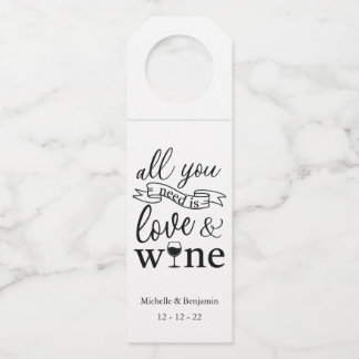 Bouteilles Étiquettes à suspendre pour l'amour et le vin, éti