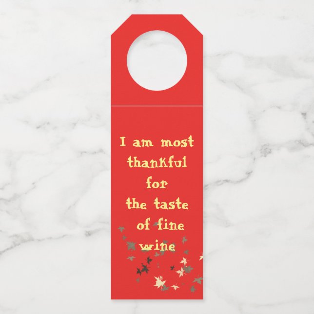 Bouteilles Étiquettes de bouteille pour Thanksgiving (Devant)
