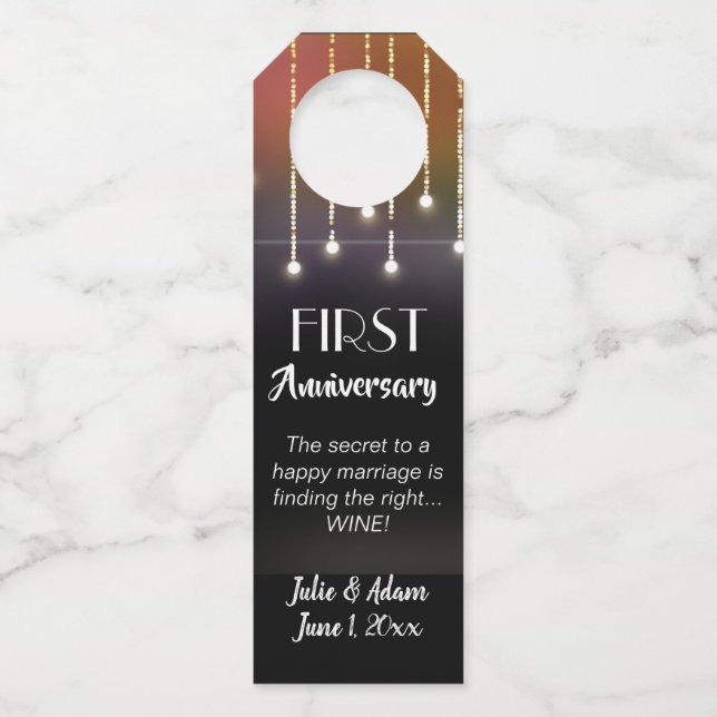 Bouteilles Étiquettes de vin personnalisées pour anniversaire (Devant)