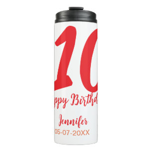 Bouteilles Isothermes 10e anniversaire ajouter nom date année rouge modè