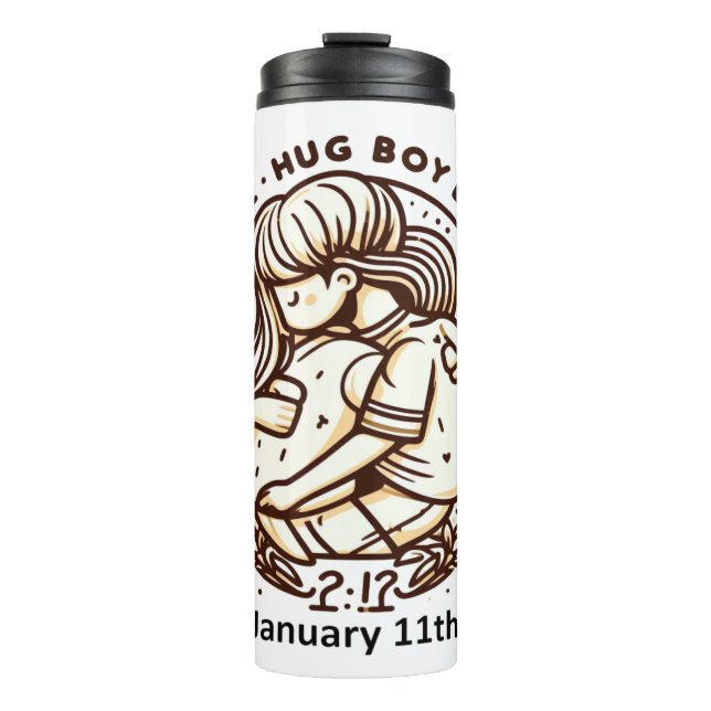 Bouteilles Isothermes 11 janvier - Fille Hug Boy Day (Devant)