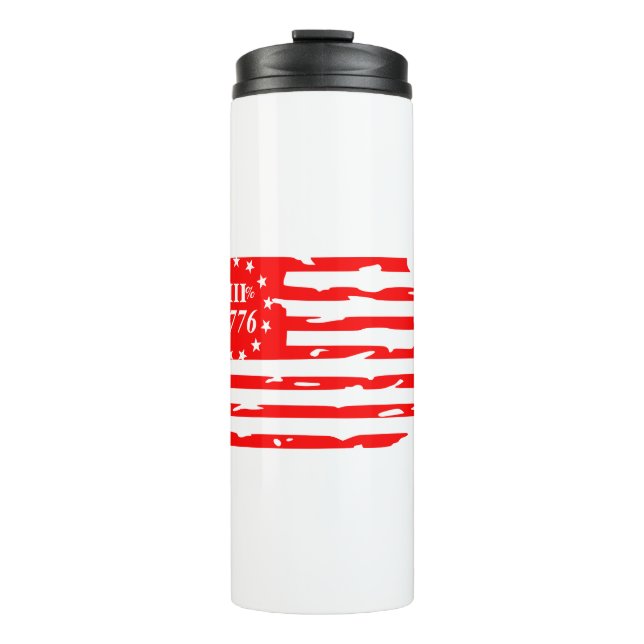 Bouteilles Isothermes 3% 1776 Distressed Flag #USAPatriotGraphics © (Devant)