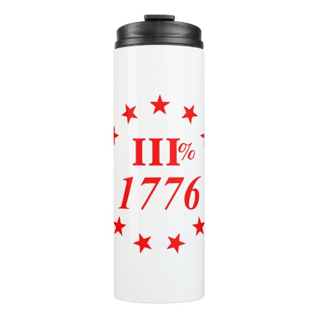 Bouteilles Isothermes 3% 1776 Etoiles #USAPatriotGraphics ©WhiteTigerLLC (Devant)
