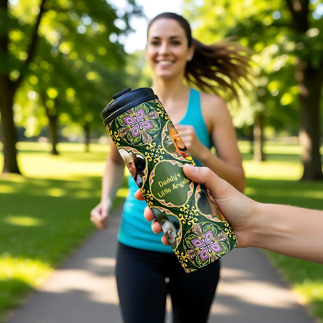 Bouteilles Isothermes 4 photos + texte Olivier et lavande Azulejos  (4 photos + text Olive and lavender Azulejos Thermal Tumbler)